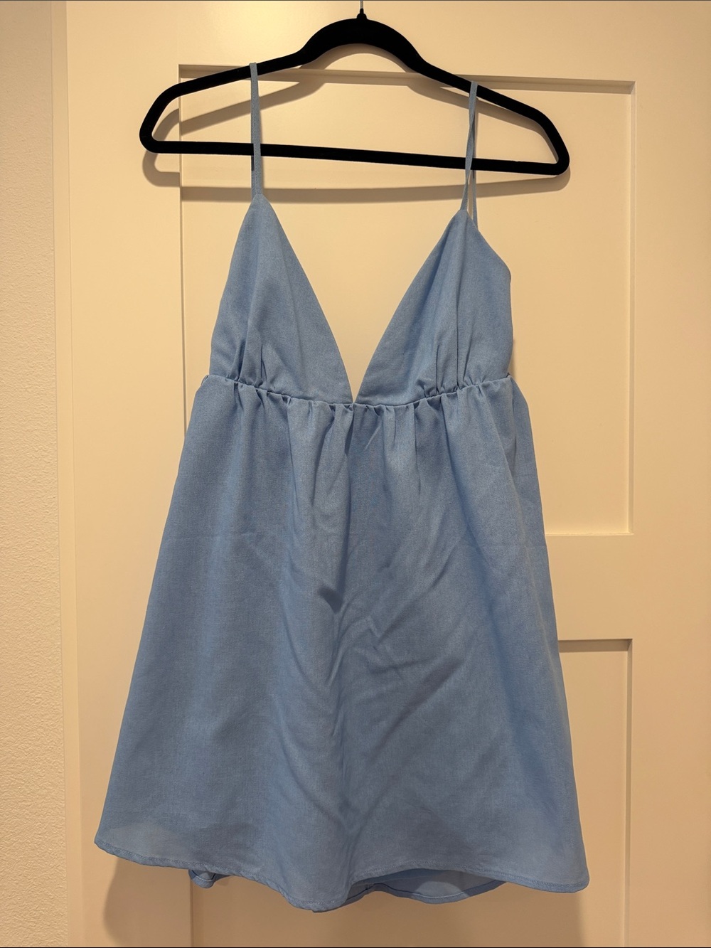Peppermayo Blue Spaghetti Strap V-Neck Women's Mini Dress